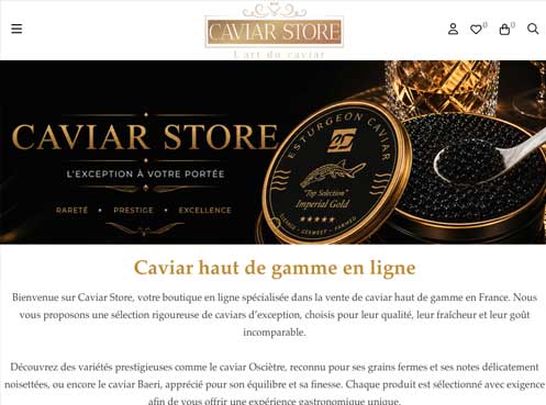 Réalisation du site internet Caviar Store par VirtualTech
